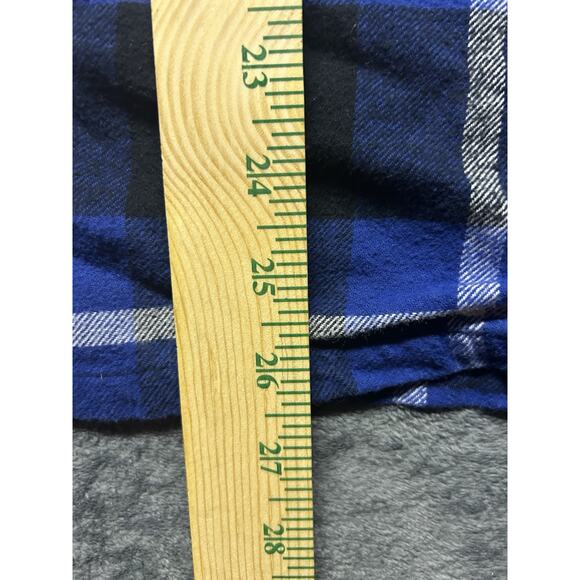 Hollister Long Sleeve Button Down Shirt Mens SZ Large Blue Black Plaid - Picture 3 of 5